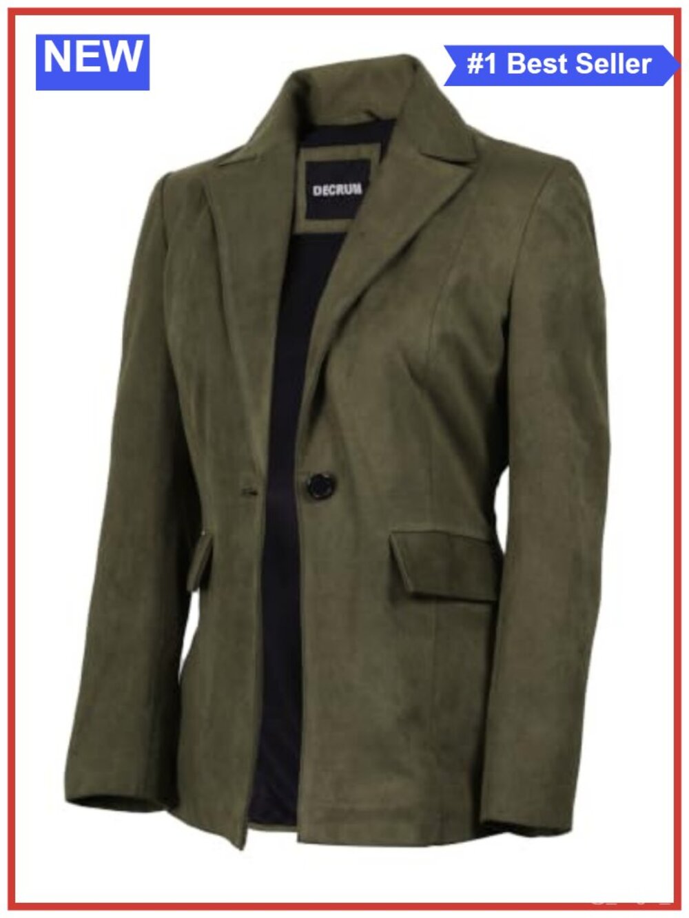Faux Suede Blazer Lightweight Button Jacket Women Outerwear